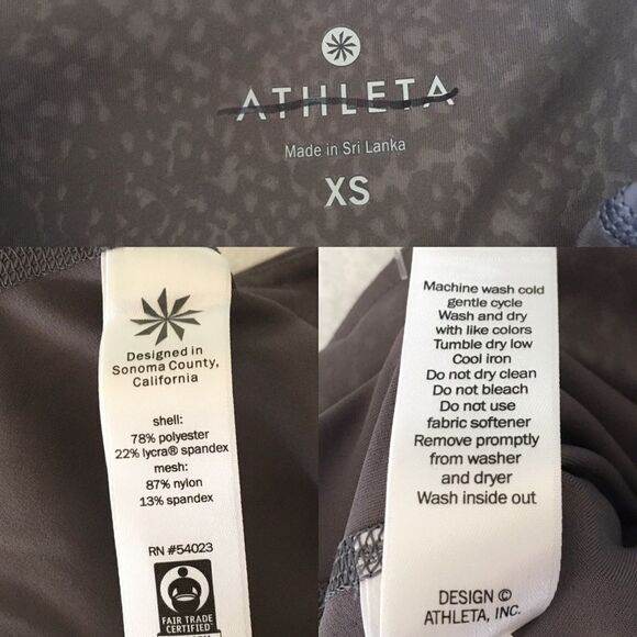 ATHLETA Snake Print Leggings Tights Grey XS - Picture 4 of 4